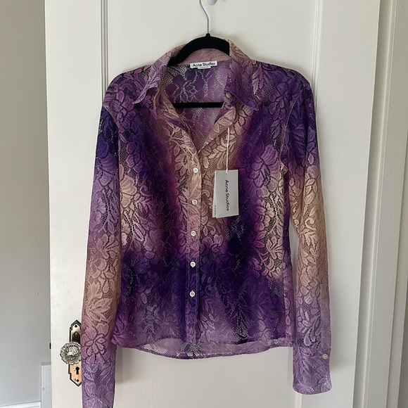 Purple Lace Acne studios blouse - Picture 1 of 3